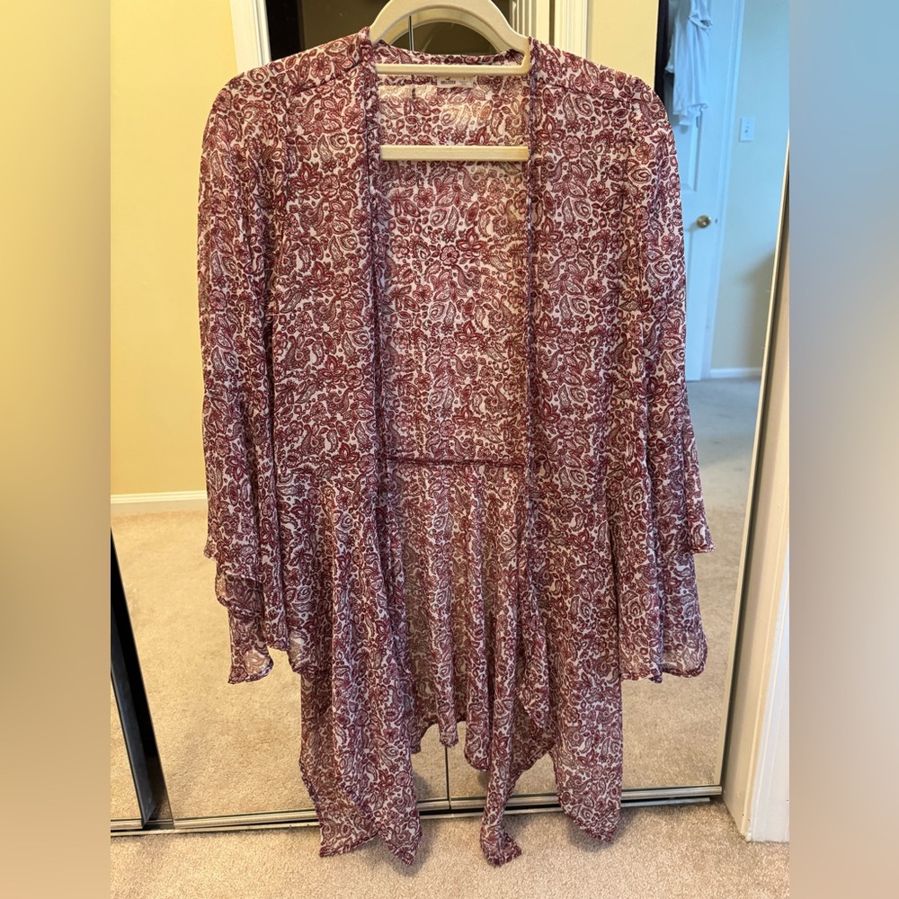 Hollister Paisley Print Sheer Cardigan
